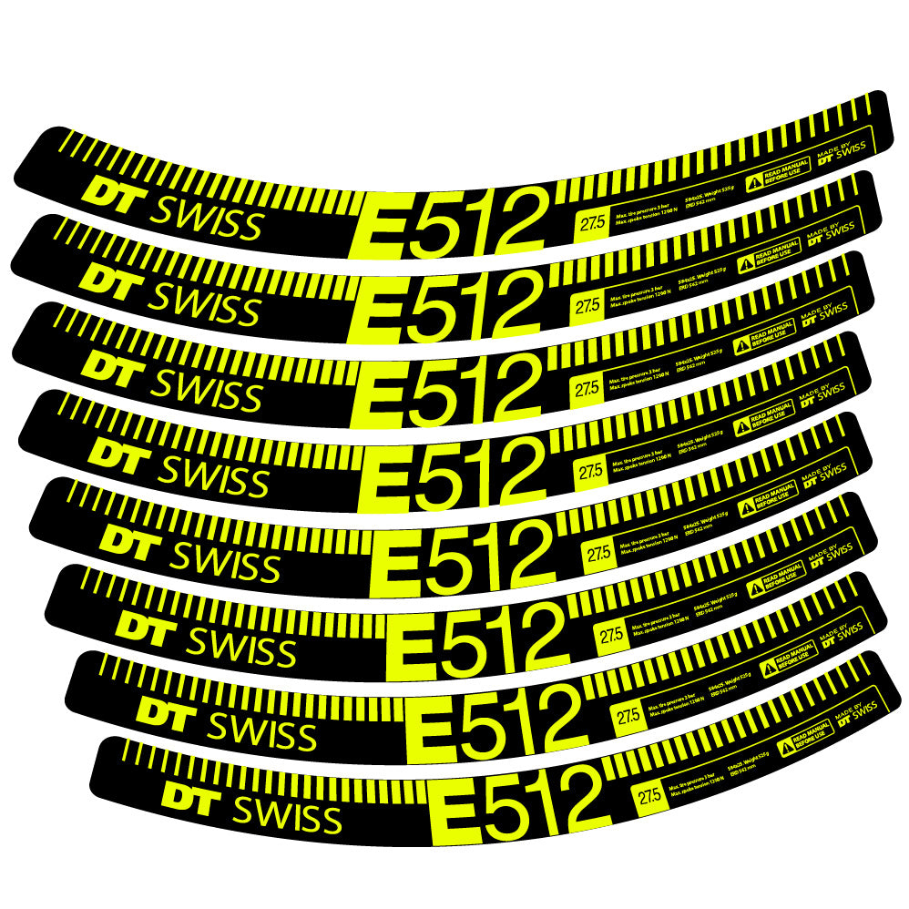 Autocollant Dt swiss E512, Roues VTT 27.5, Autocollant Vélo vinyle