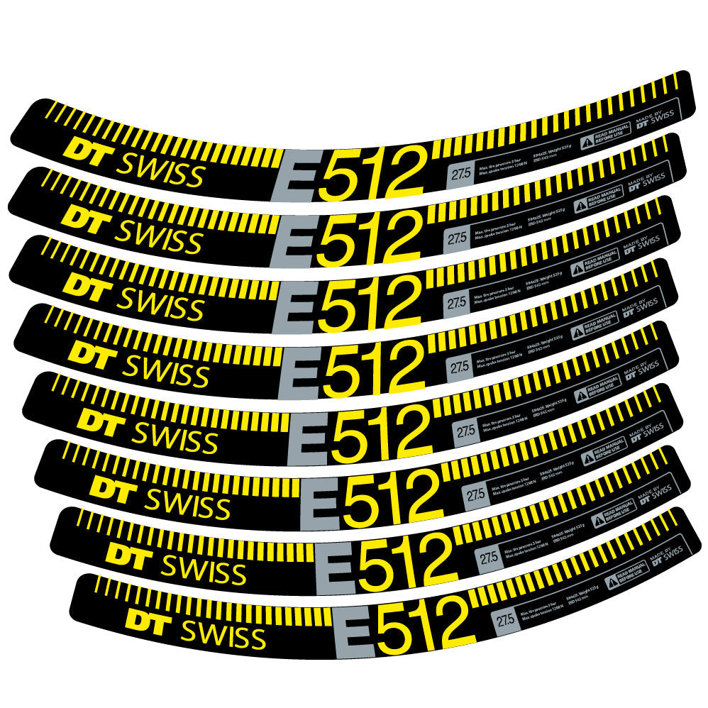 Autocollant Dt swiss E512, Roues VTT 27.5, Autocollant Vélo vinyle