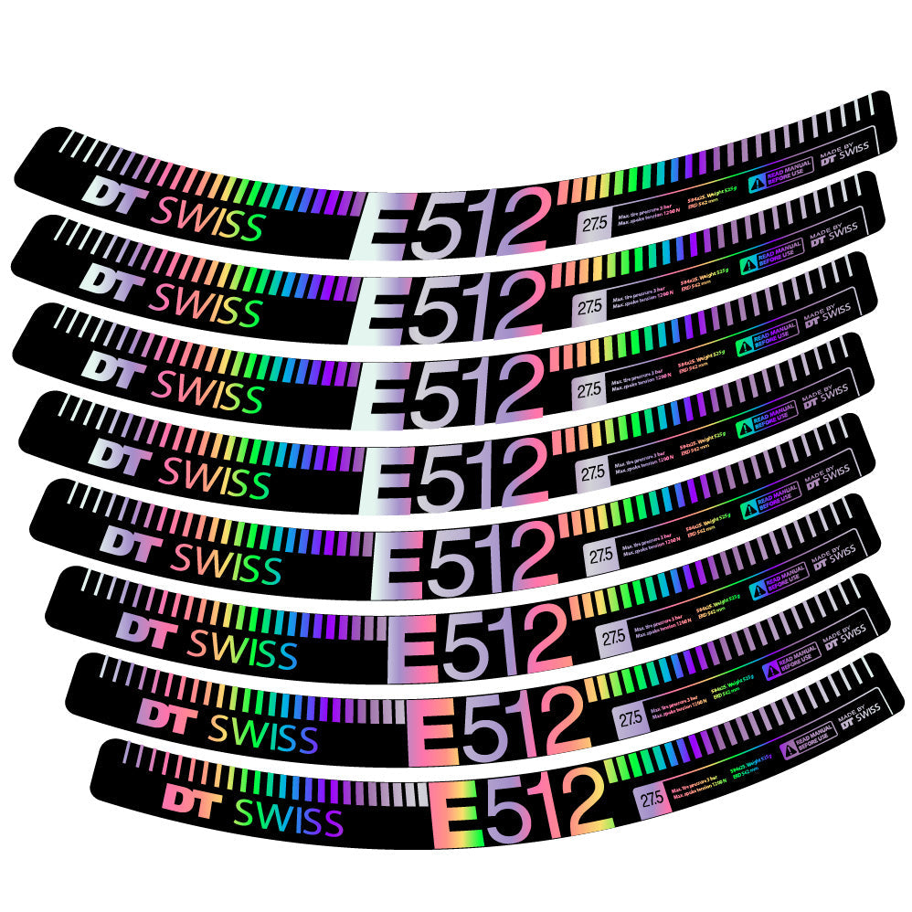 Autocollant Dt swiss E512, Roues VTT 27.5, Autocollant Vélo vinyle