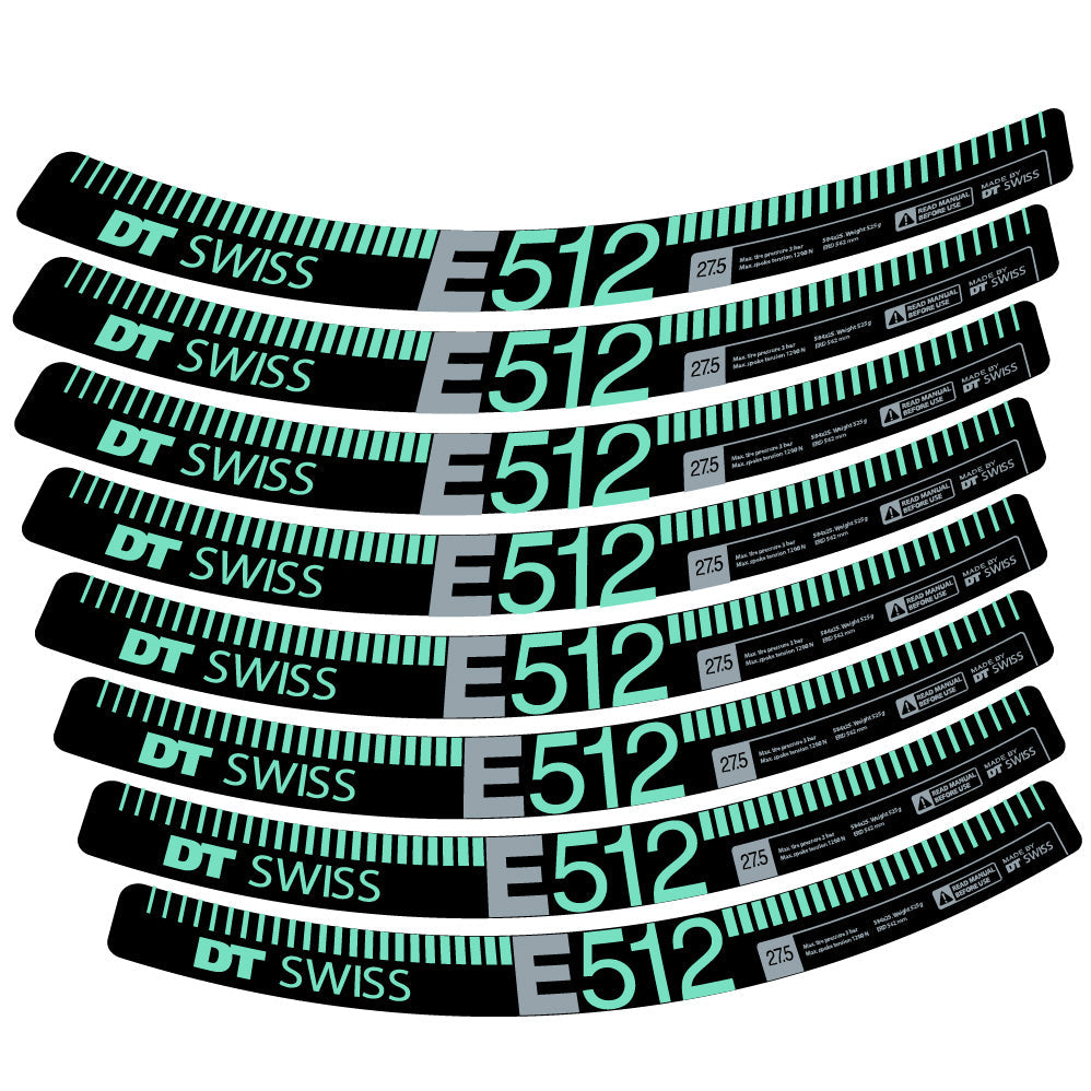 Autocollant Dt swiss E512, Roues VTT 27.5, Autocollant Vélo vinyle