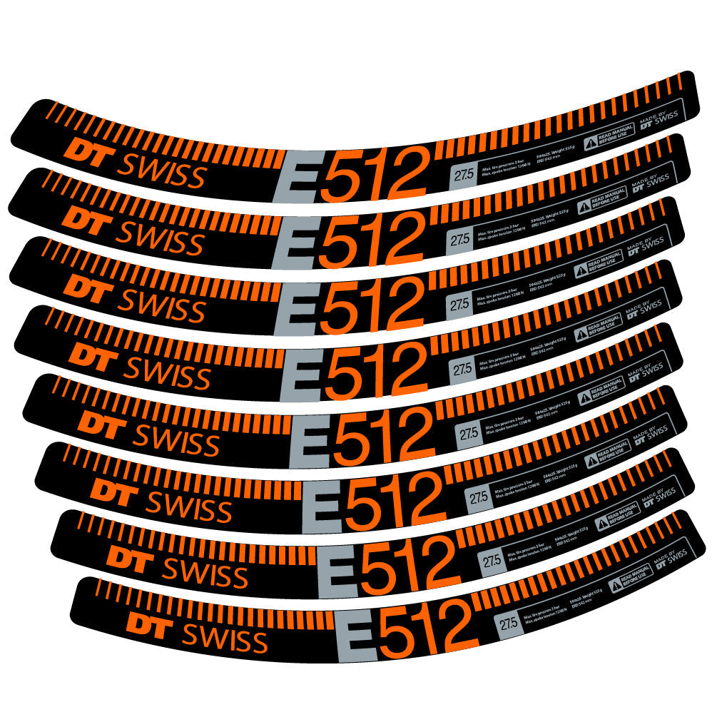 Autocollant Dt swiss E512, Roues VTT 27.5, Autocollant Vélo vinyle