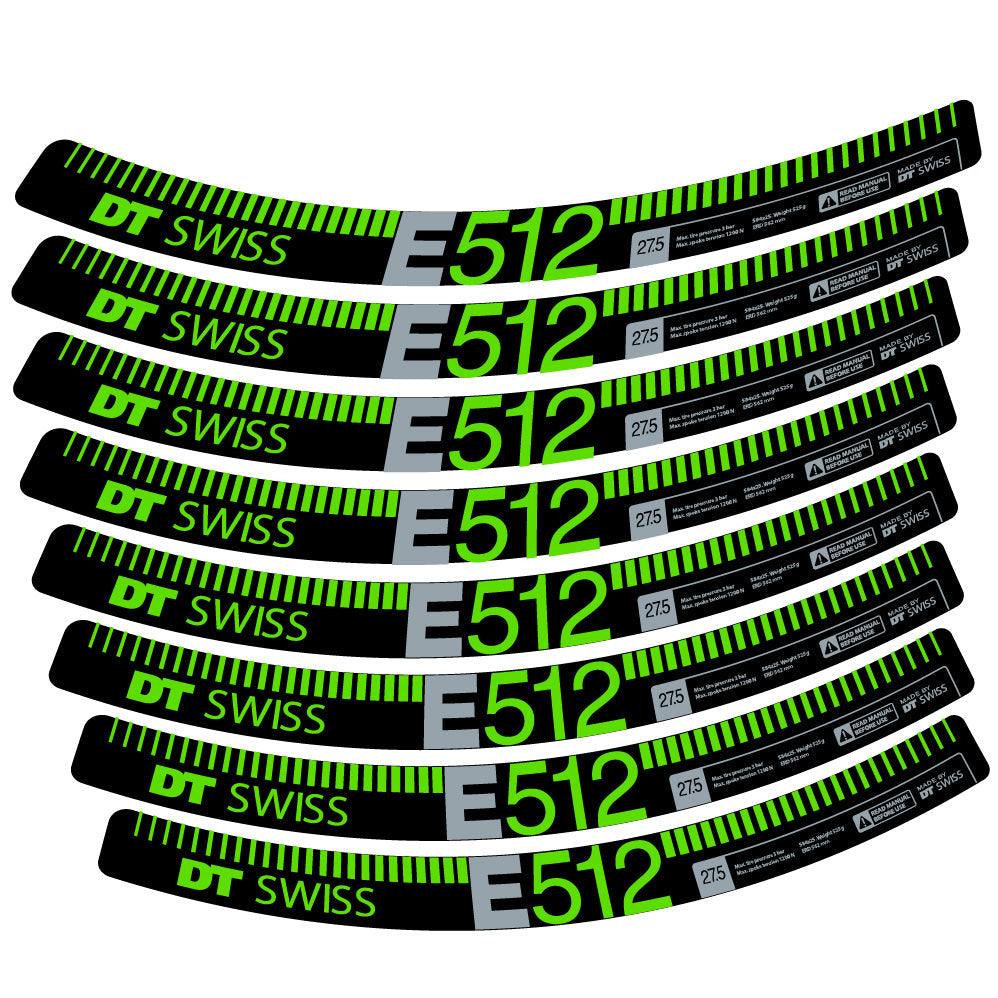 Autocollant Dt swiss E512, Roues VTT 27.5, Autocollant Vélo vinyle