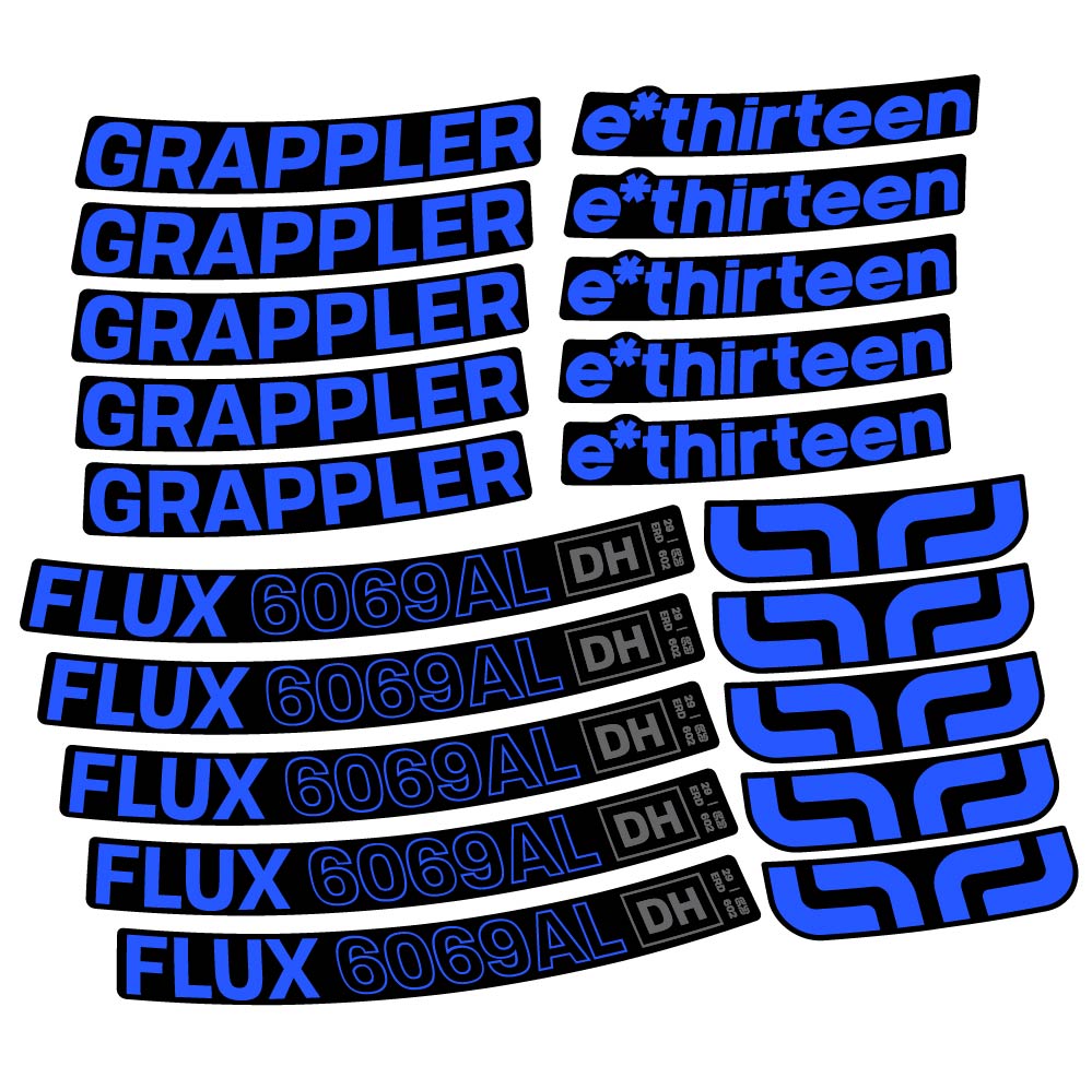 Autocollant E-Thirteen Grappler Flux Alloy Downhill, Roues VTT 29, Vélo vinyle sticker