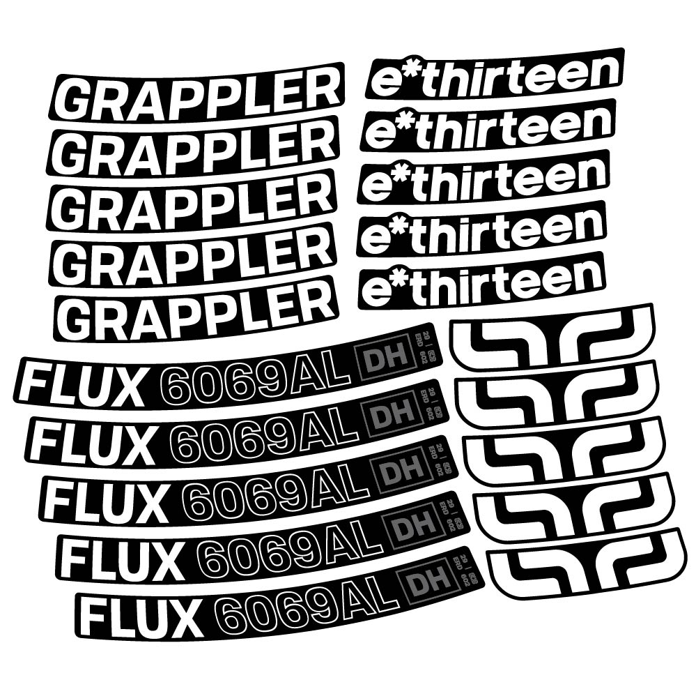 Autocollant E-Thirteen Grappler Flux Alloy Downhill, Roues VTT 29, Vélo vinyle sticker