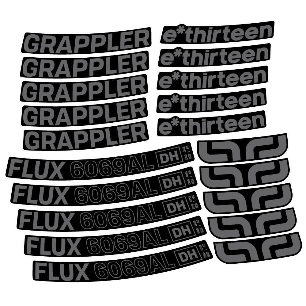 Autocollant E-Thirteen Grappler Flux Alloy Downhill, Roues VTT 29, Vélo vinyle sticker