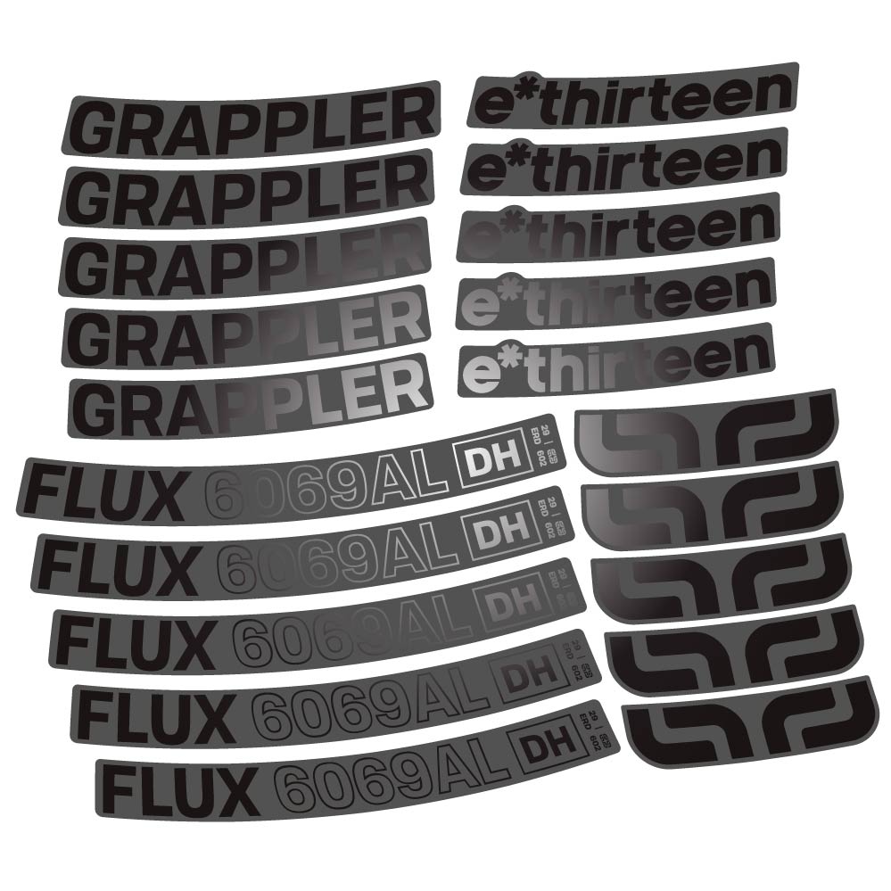 Autocollant E-Thirteen Grappler Flux Alloy Downhill, Roues VTT 29, Vélo vinyle sticker