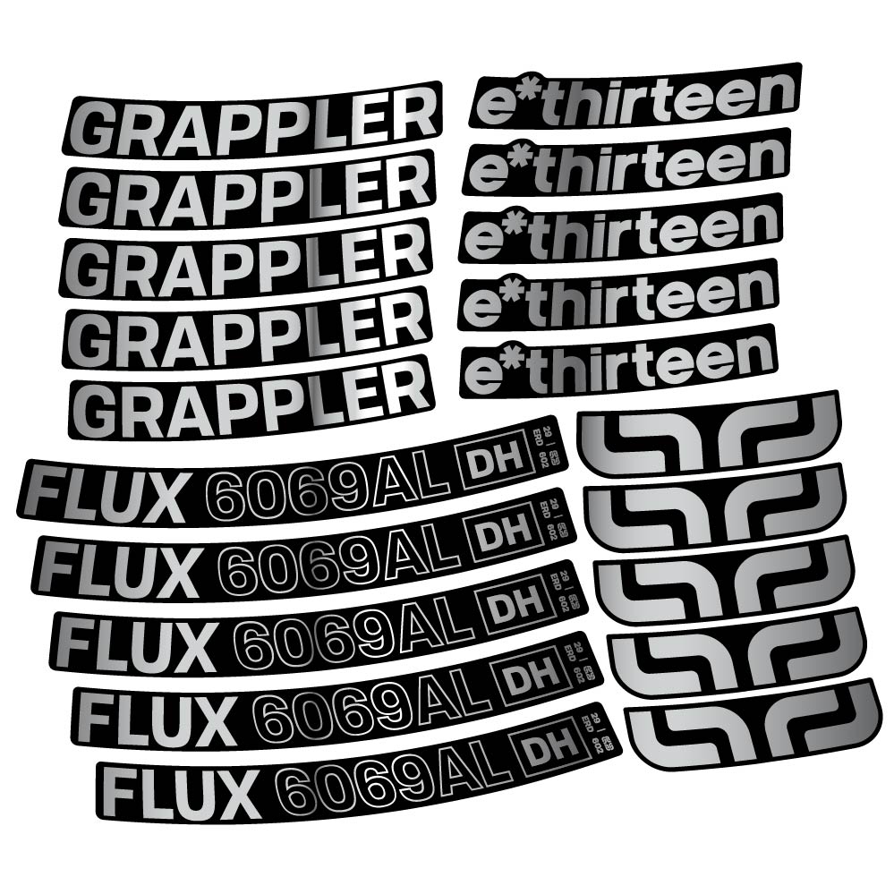 Autocollant E-Thirteen Grappler Flux Alloy Downhill, Roues VTT 29, Vélo vinyle sticker