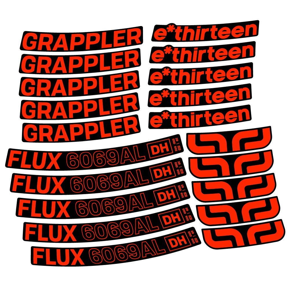 Autocollant E-Thirteen Grappler Flux Alloy Downhill, Roues VTT 29, Vélo vinyle sticker