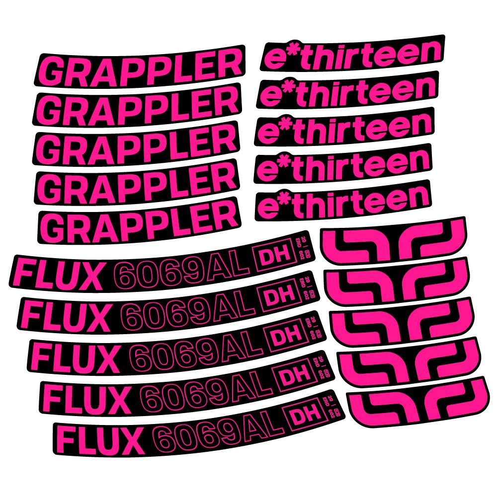 Autocollant E-Thirteen Grappler Flux Alloy Downhill, Roues VTT 29, Vélo vinyle sticker