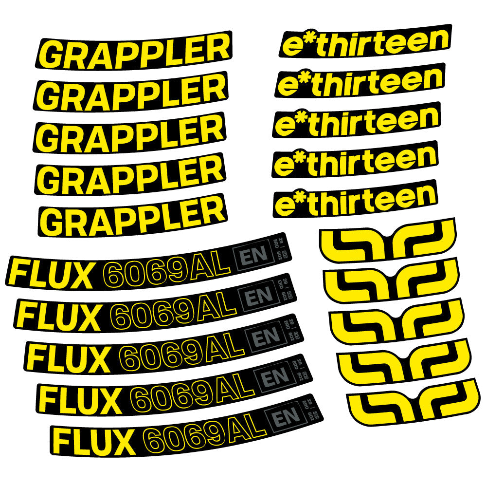 Autocollant E-Thirteen Grappler Flux Alloy, Roues VTT 29, Vélo vinyle sticker