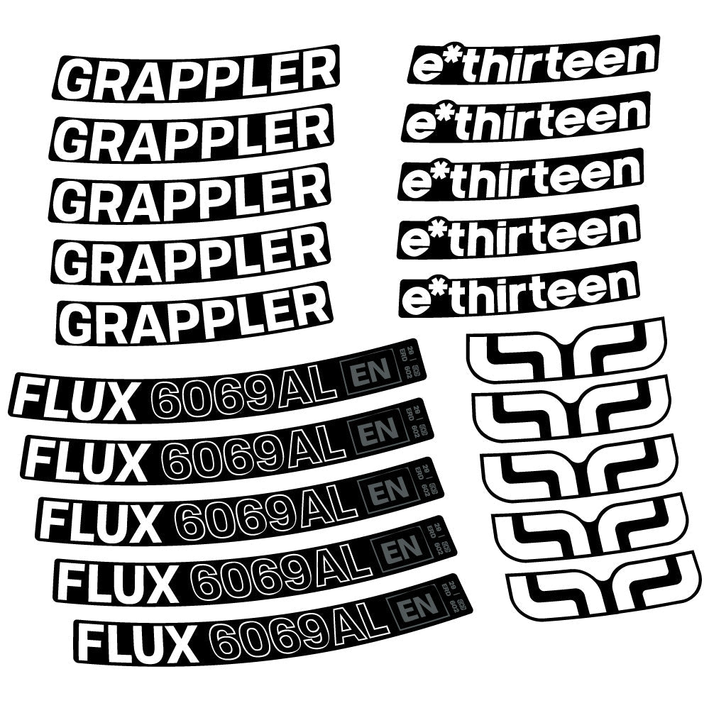 Autocollant E-Thirteen Grappler Flux Alloy, Roues VTT 29, Vélo vinyle sticker