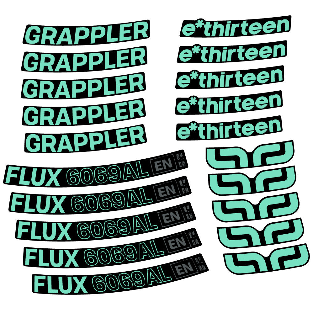 Autocollant E-Thirteen Grappler Flux Alloy, Roues VTT 29, Vélo vinyle sticker