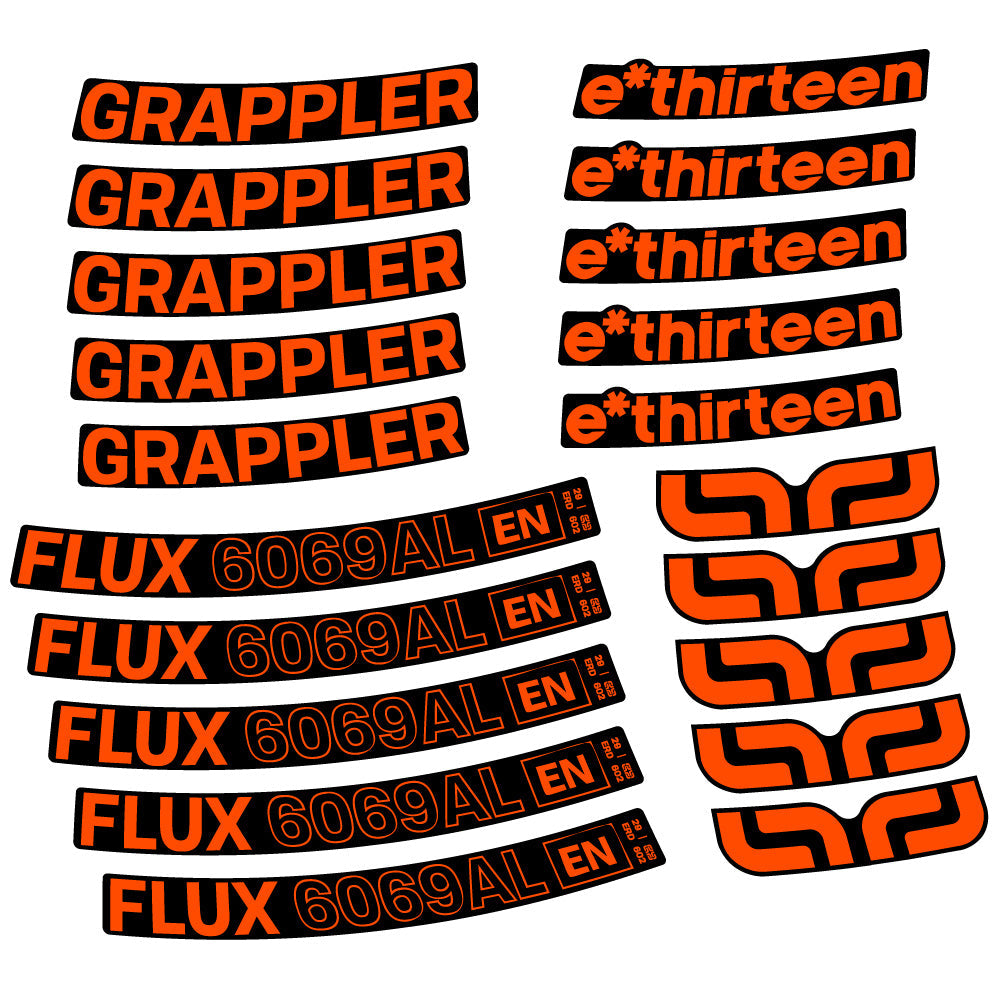 Autocollant E-Thirteen Grappler Flux Alloy, Roues VTT 29, Vélo vinyle sticker