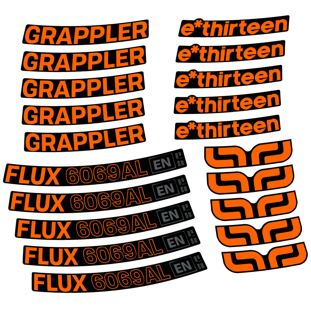 Autocollant E-Thirteen Grappler Flux Alloy, Roues VTT 29, Vélo vinyle sticker