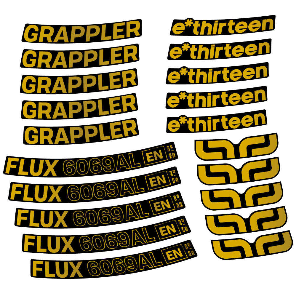 Autocollant E-Thirteen Grappler Flux Alloy, Roues VTT 29, Vélo vinyle sticker