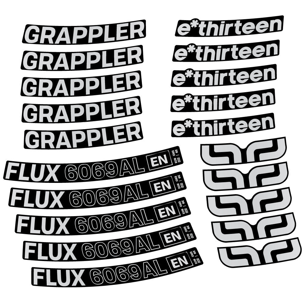 Autocollant E-Thirteen Grappler Flux Alloy, Roues VTT 29, Vélo vinyle sticker