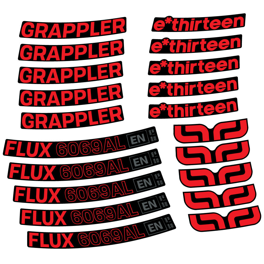 Autocollant E-Thirteen Grappler Flux Alloy, Roues VTT 29, Vélo vinyle sticker
