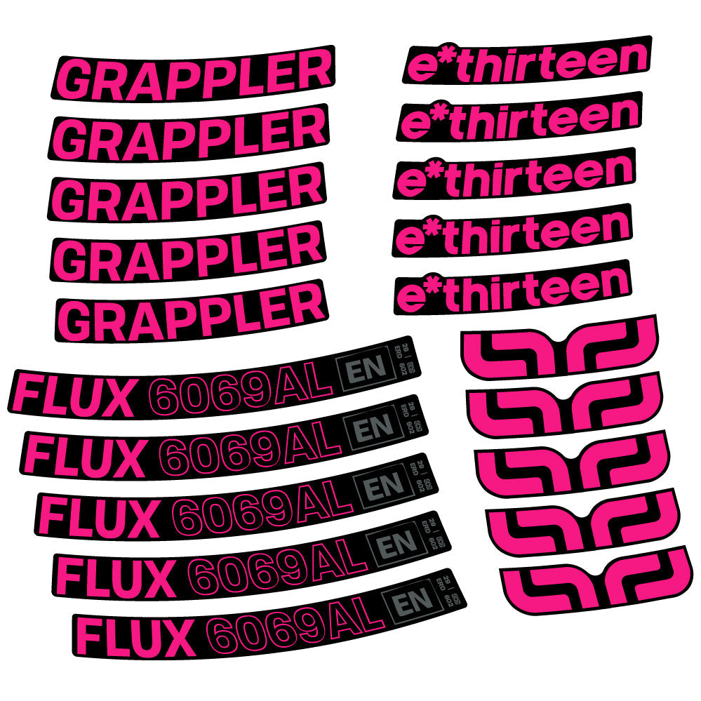Autocollant E-Thirteen Grappler Flux Alloy, Roues VTT 29, Vélo vinyle sticker