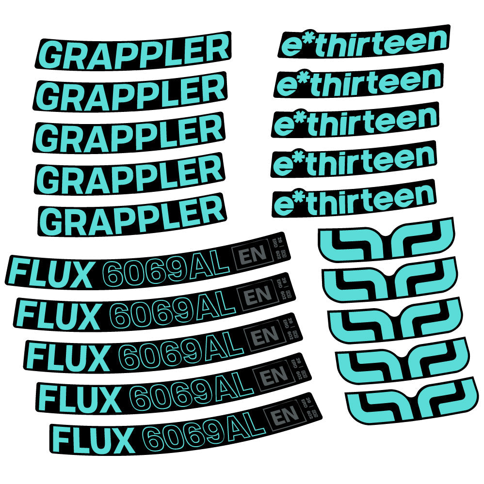 Autocollant E-Thirteen Grappler Flux Alloy, Roues VTT 29, Vélo vinyle sticker