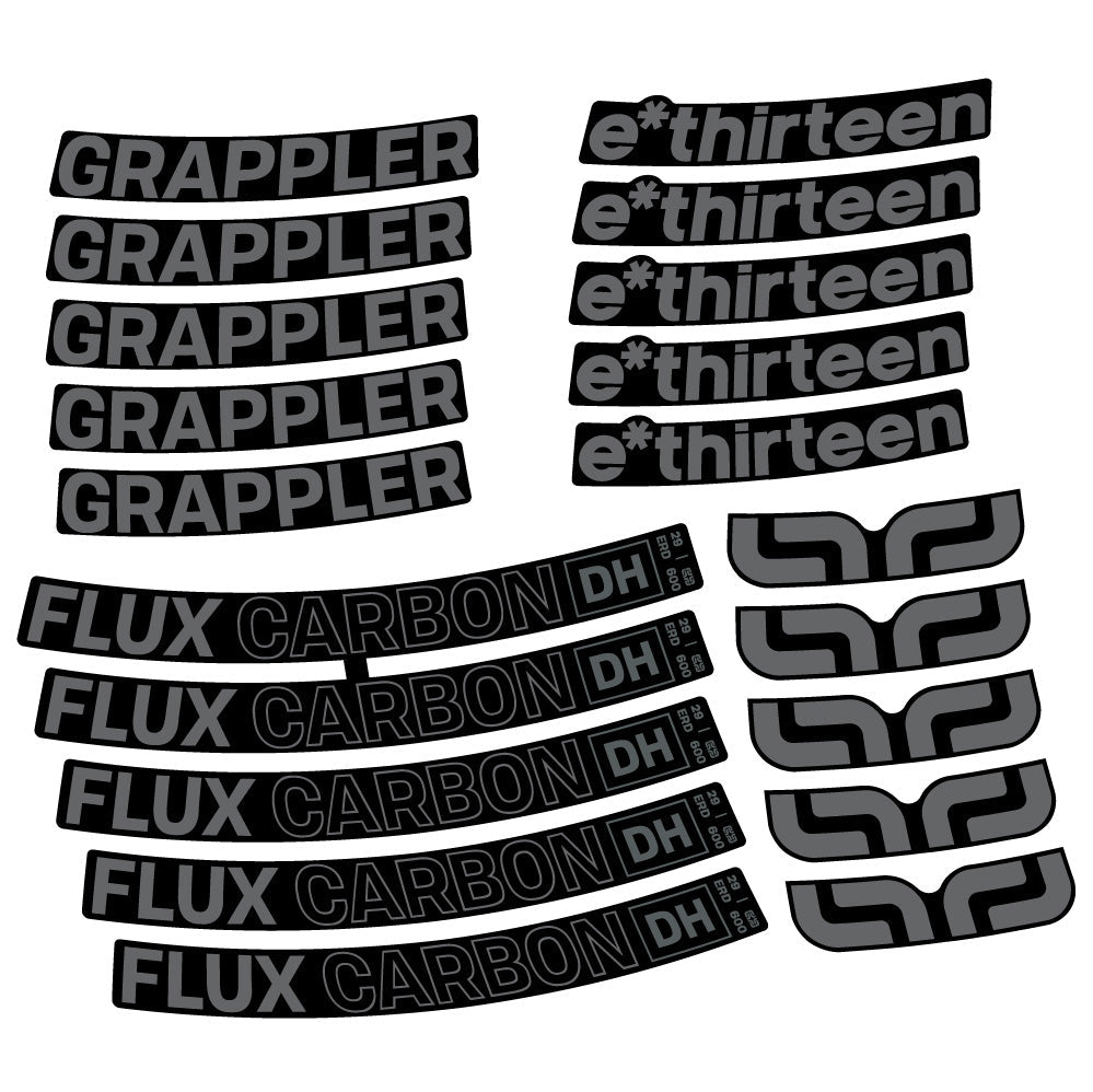 Autocollant E-Thirteen Grappler Flux Carbon, Roues VTT 29, Autocollant Vélo vinyle