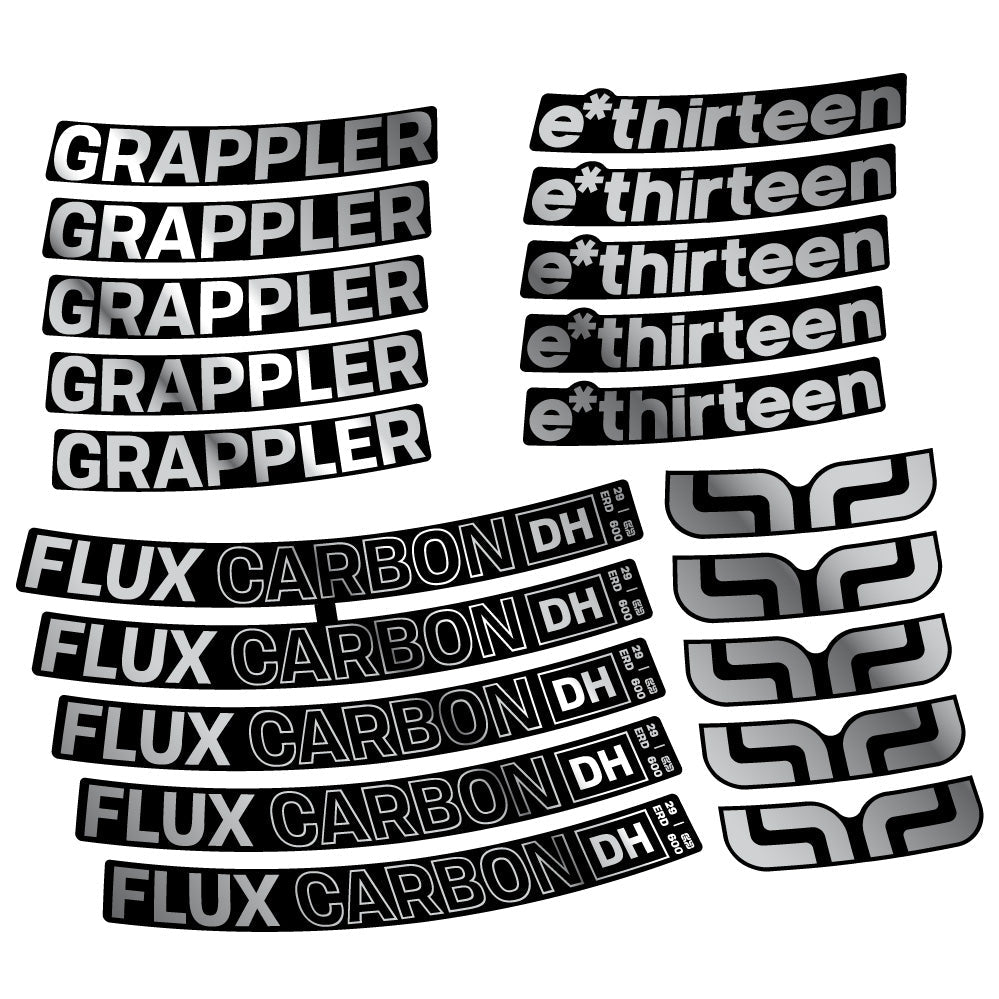 Autocollant E-Thirteen Grappler Flux Carbon, Roues VTT 29, Autocollant Vélo vinyle