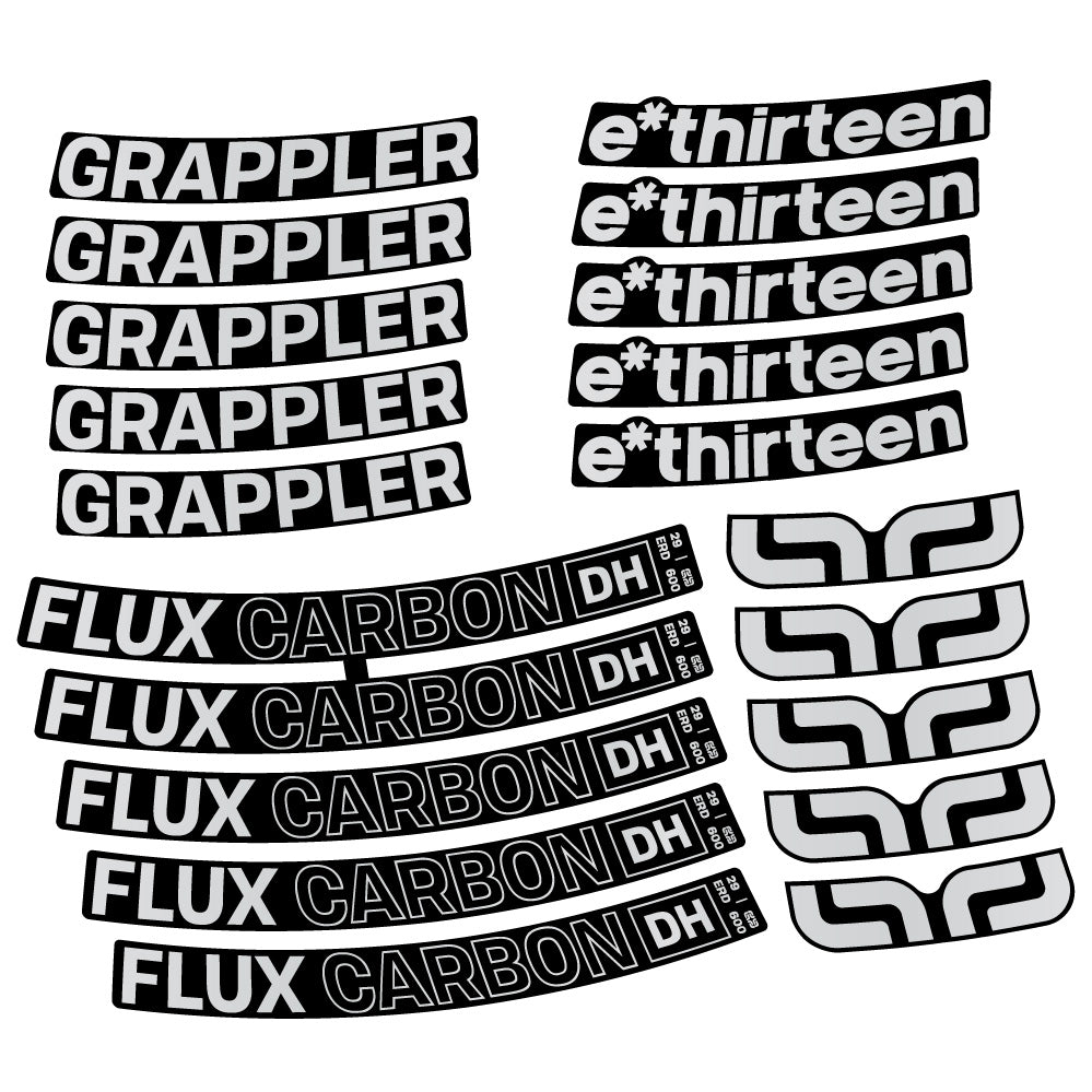 Autocollant E-Thirteen Grappler Flux Carbon, Roues VTT 29, Autocollant Vélo vinyle