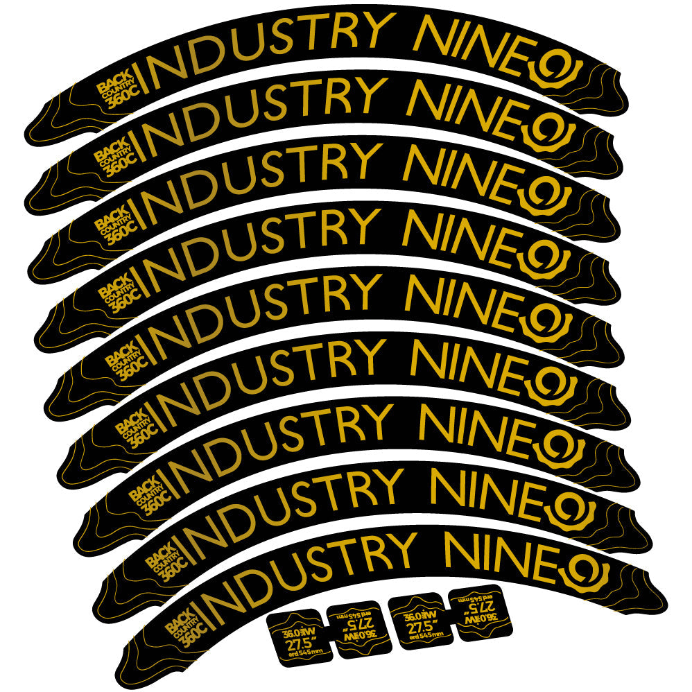 Autocollant Industry Nine Back Country 360 Carbon Mountain Wheel Vélo vinyle autocollant