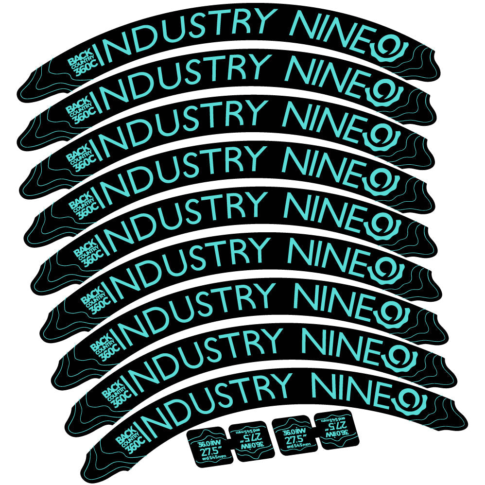 Autocollant Industry Nine Back Country 360 Carbon Mountain Wheel Vélo vinyle autocollant