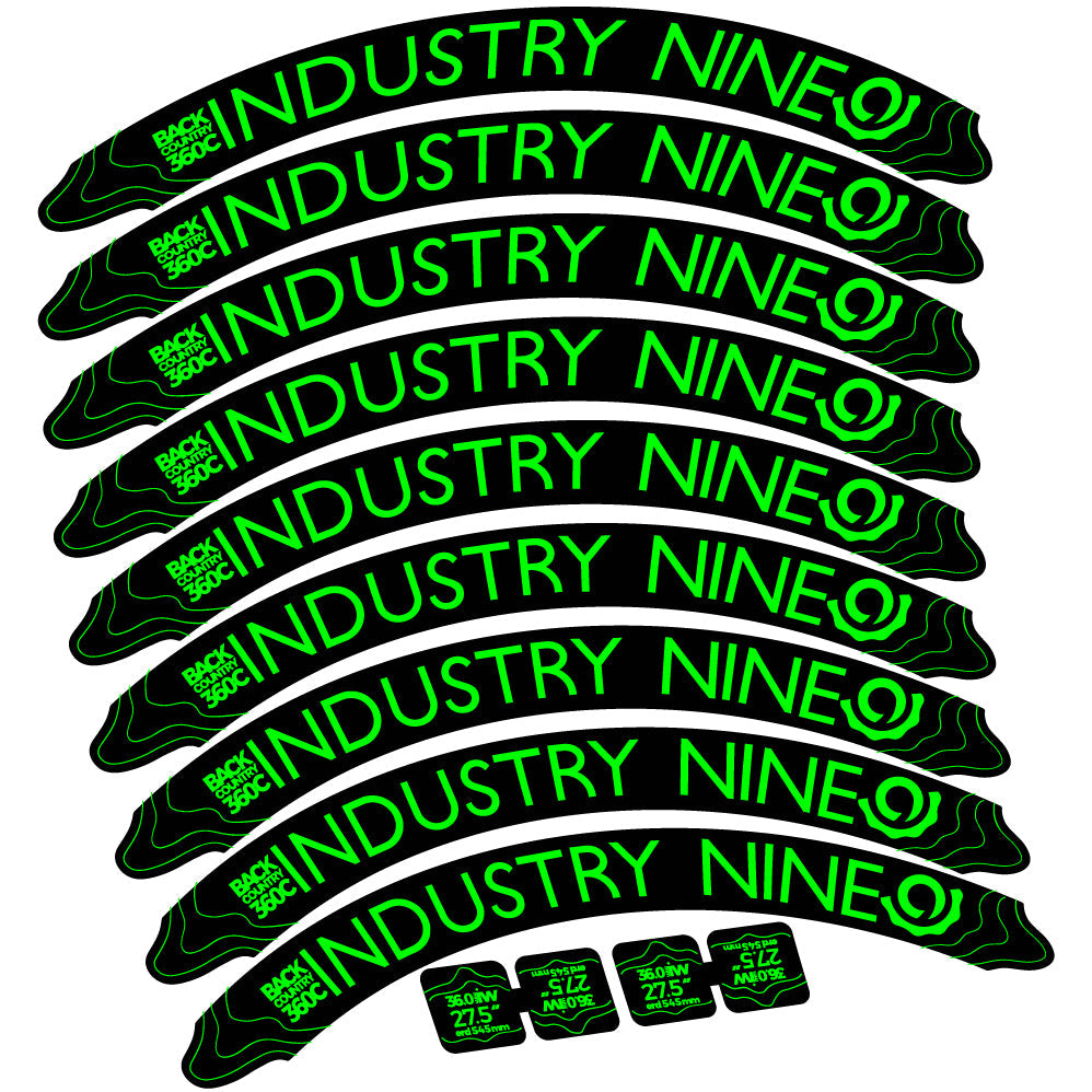 Autocollant Industry Nine Back Country 360 Carbon Mountain Wheel Vélo vinyle autocollant