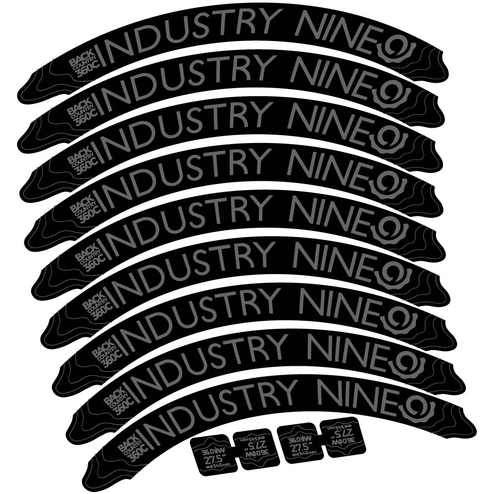 Autocollant Industry Nine Back Country 360 Carbon Mountain Wheel Vélo vinyle autocollant