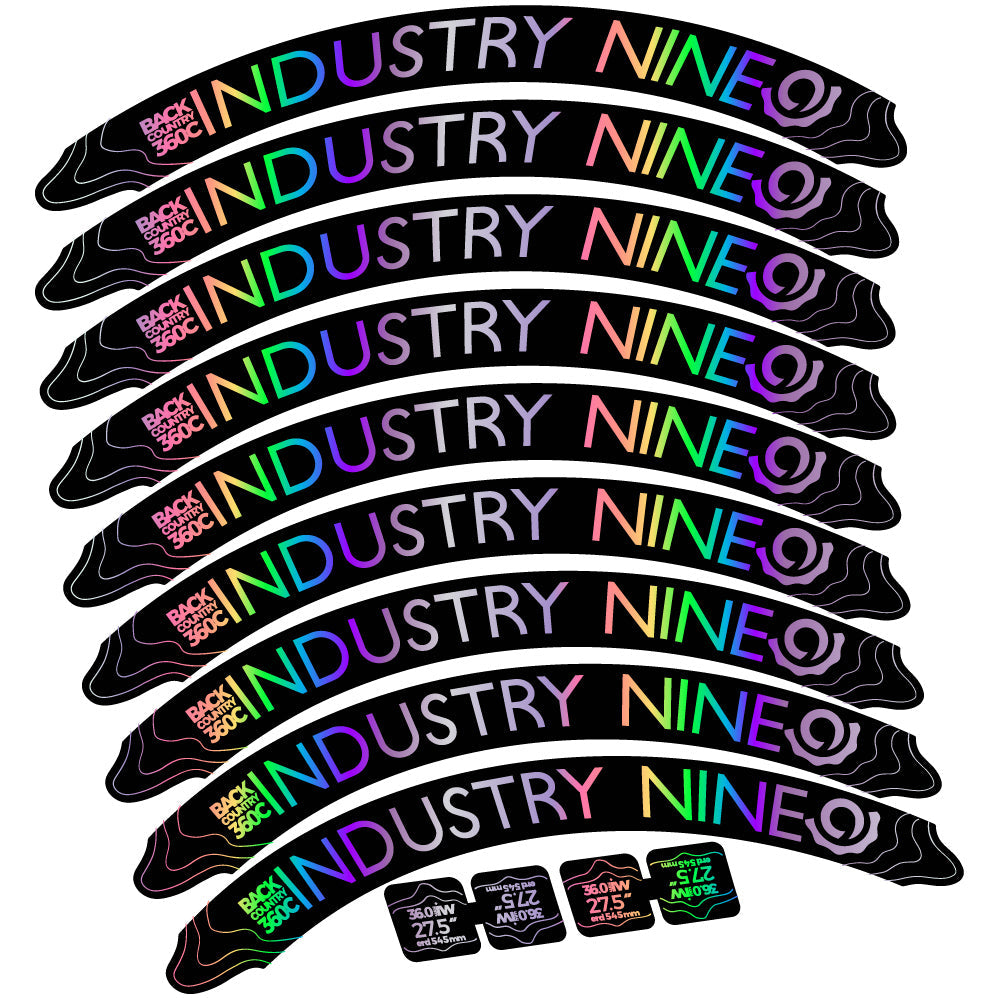 Autocollant Industry Nine Back Country 360 Carbon Mountain Wheel Vélo vinyle autocollant