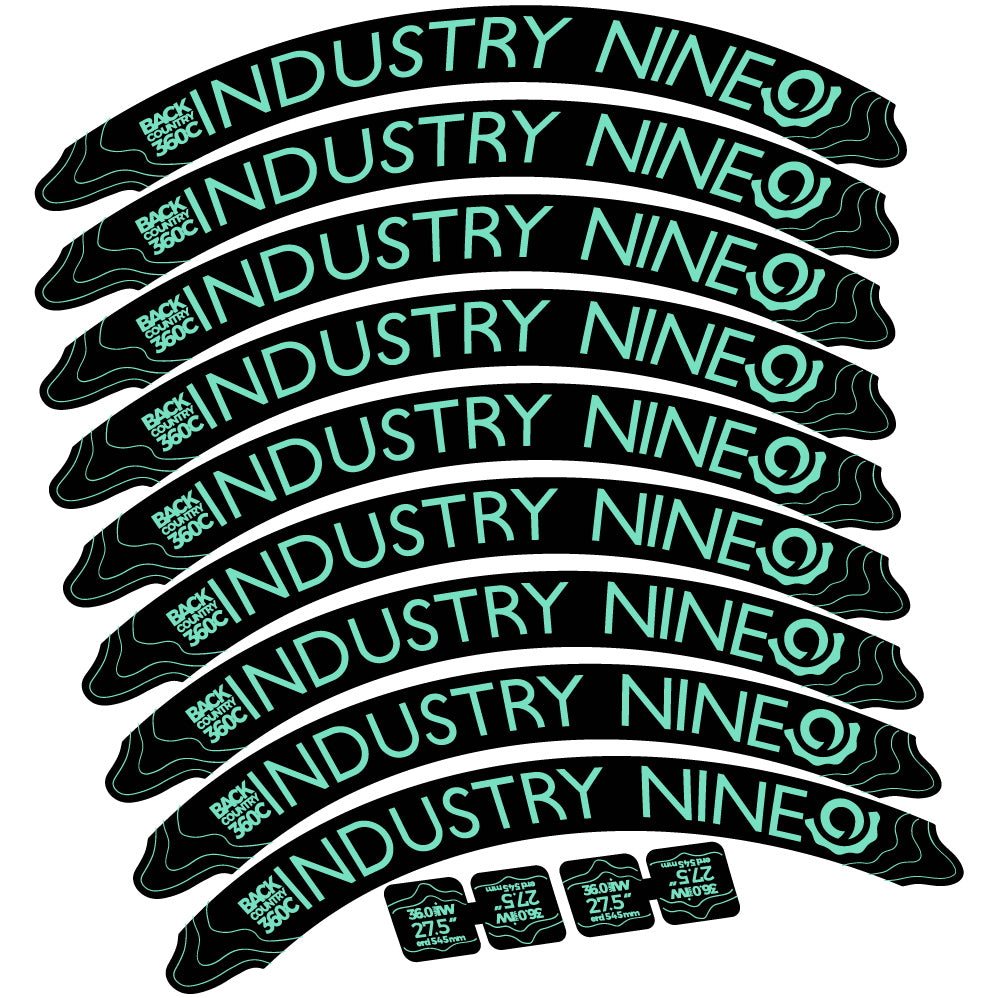 Autocollant Industry Nine Back Country 360 Carbon Mountain Wheel Vélo vinyle autocollant