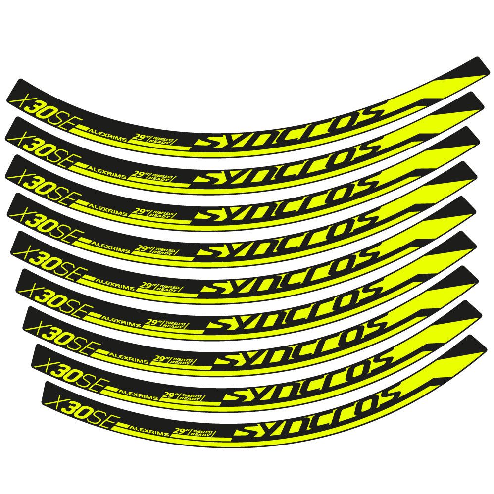 Autocollant Syncross X30SE, Roues VTT 29, Autocollant Vélo vinyle