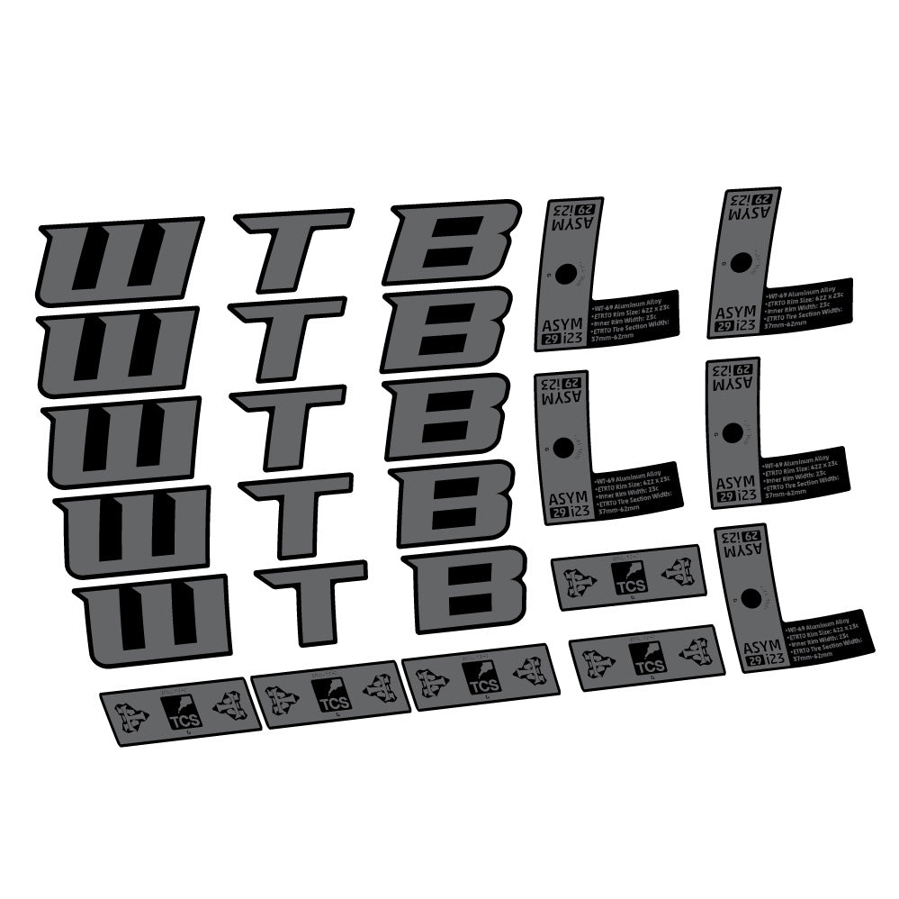 Autocollant WTB ASYM i23, Roues VTT 29, Autocollant Vélo vinyle