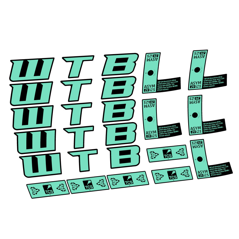 Autocollant WTB ASYM i23, Roues VTT 29, Autocollant Vélo vinyle