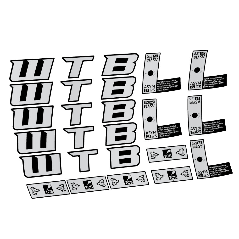 Autocollant WTB ASYM i23, Roues VTT 29, Autocollant Vélo vinyle