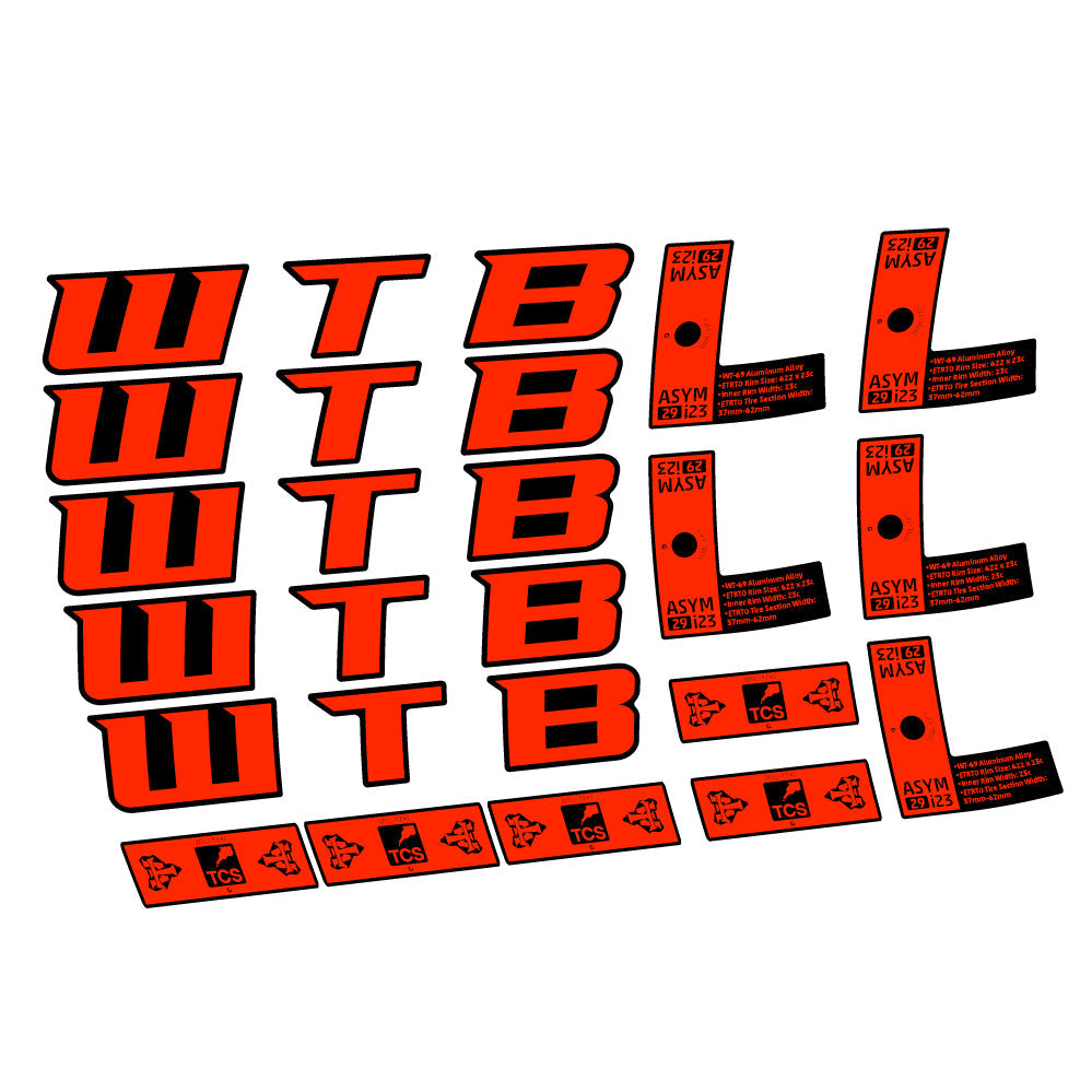 Autocollant WTB ASYM i23, Roues VTT 29, Autocollant Vélo vinyle
