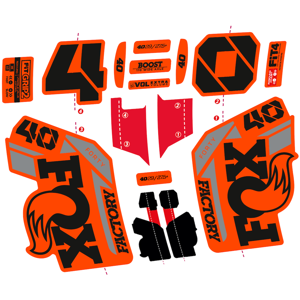 Autocollant, Fox 40 Factory 2021 Stickers, Autocollant Vélo Fourche Vinyle