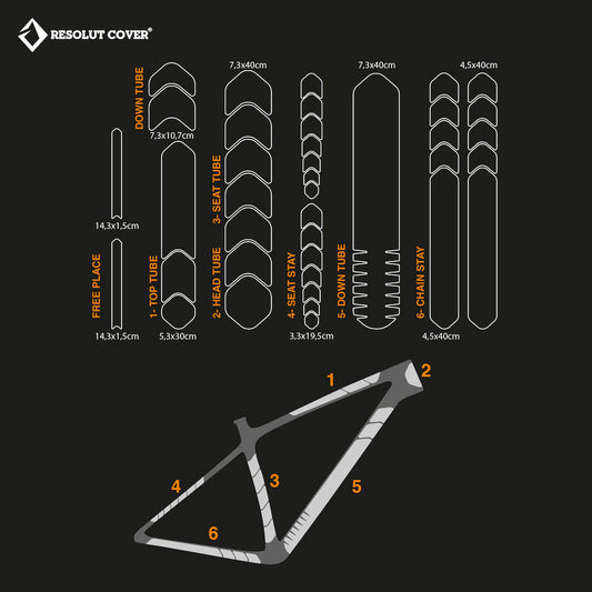 Autocollant Resolut Cover®, Cadre Protection, Autocollant Vélo vinyle 