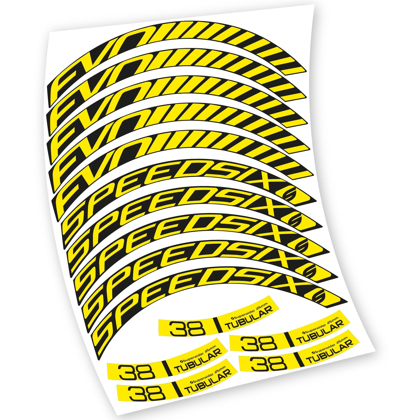 Autocollant Roues Route, Speedsix Evo 38. Autocollant Vélo Vinyle