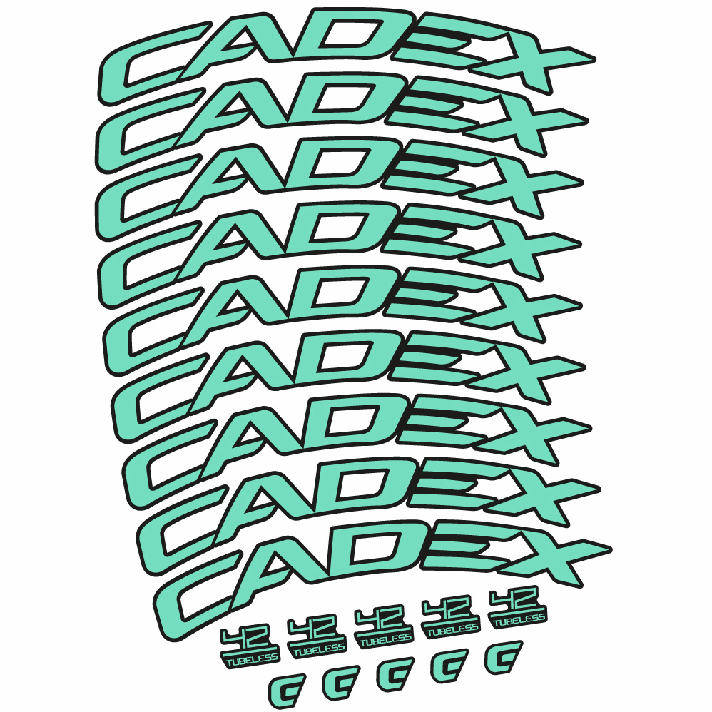 Autocollant CADEX 42 Tubeless Shoe Brake, Roues Route 42, Autocollant Vélo vinyle