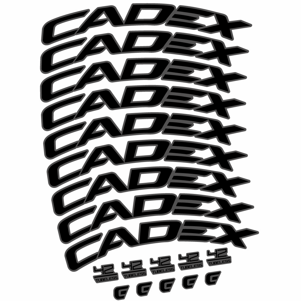 Autocollant CADEX 42 Tubeless Shoe Brake, Roues Route 42, Autocollant Vélo vinyle