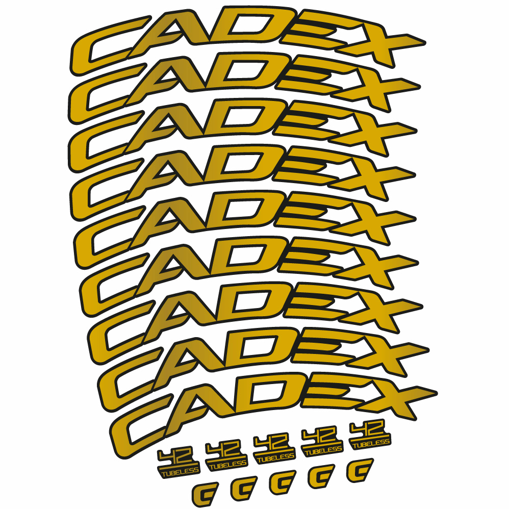 Autocollant CADEX 42 Tubeless Shoe Brake, Roues Route 42, Autocollant Vélo vinyle