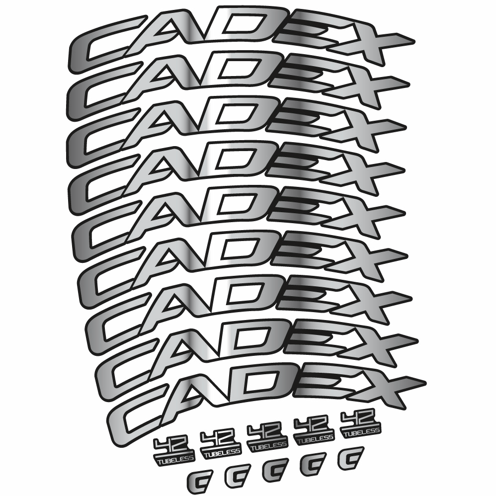 Autocollant CADEX 42 Tubeless Shoe Brake, Roues Route 42, Autocollant Vélo vinyle