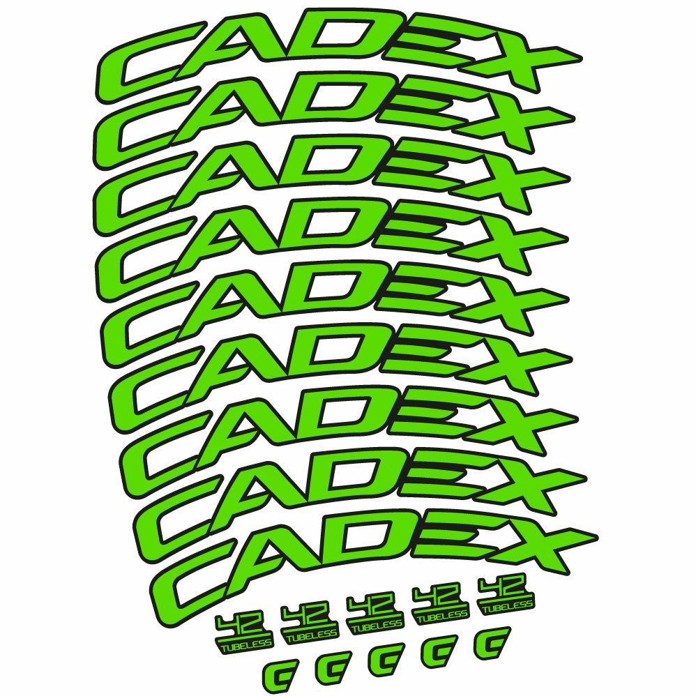 Autocollant CADEX 42 Tubeless Shoe Brake, Roues Route 42, Autocollant Vélo vinyle
