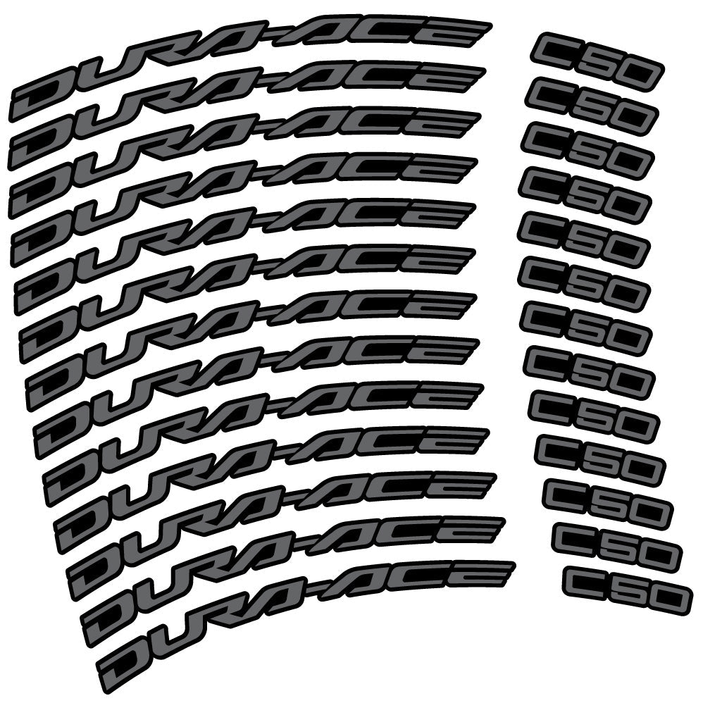 Autocollant Shimano Dura-Ace C50 Carbon 2022, Roues Route 50mm, Autocollant vélo vinyle