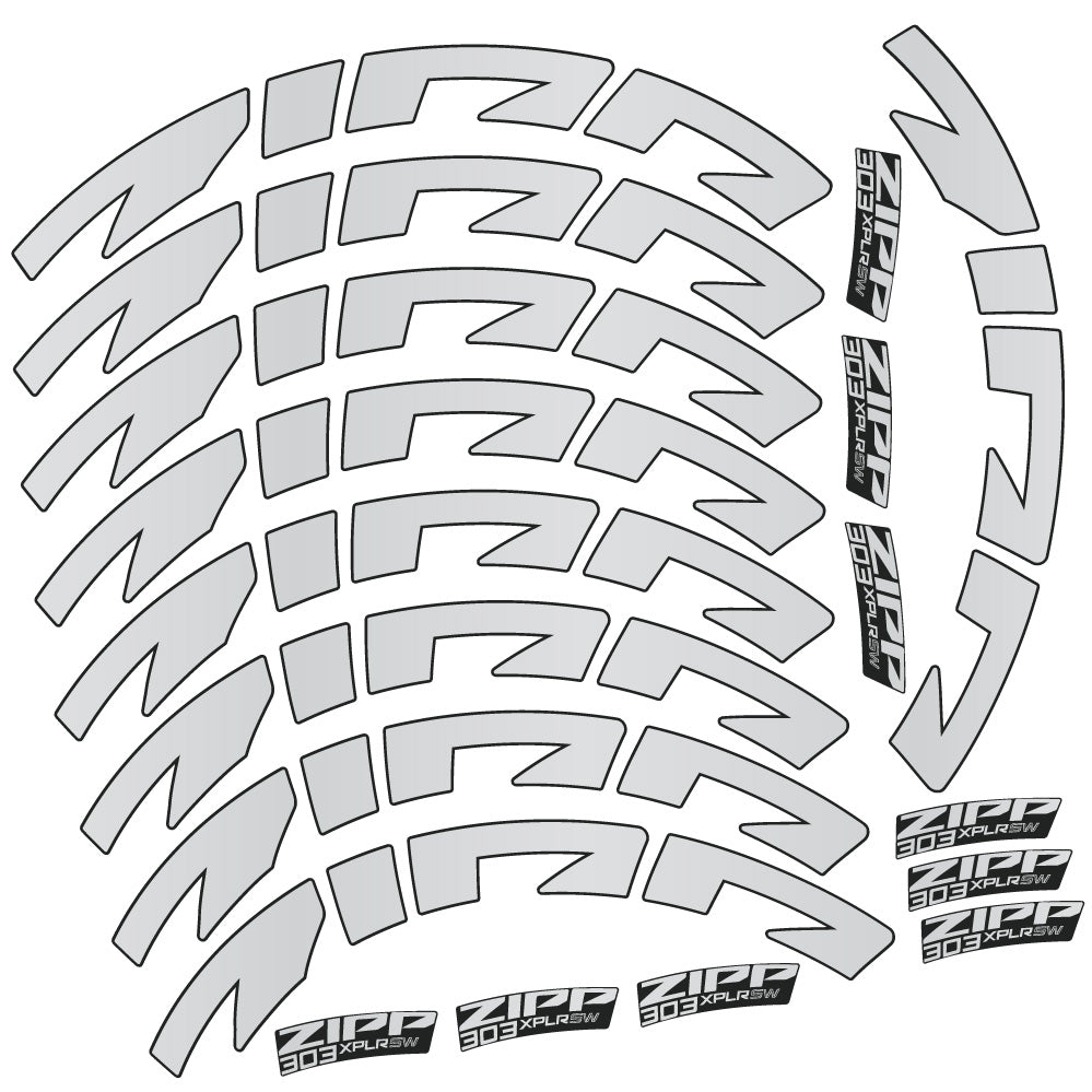 Autocollant Zipp 303 XPLR SW, Roues Route 54mm, Autocollant Vélo vinyle