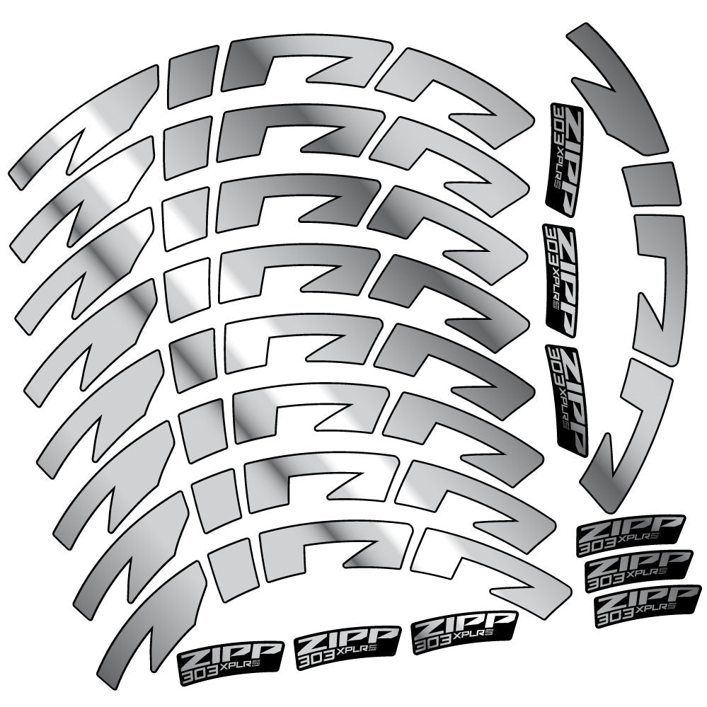 Autocollant Zipp 303 XPLR S, Roues Route 54mm, Autocollant Vélo vinyle