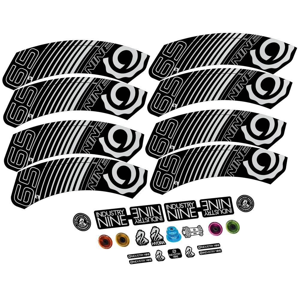 Autocollant Industry Nine i9.65 Carbon, Roues Route 60mm, Autocollant vélo vinyle