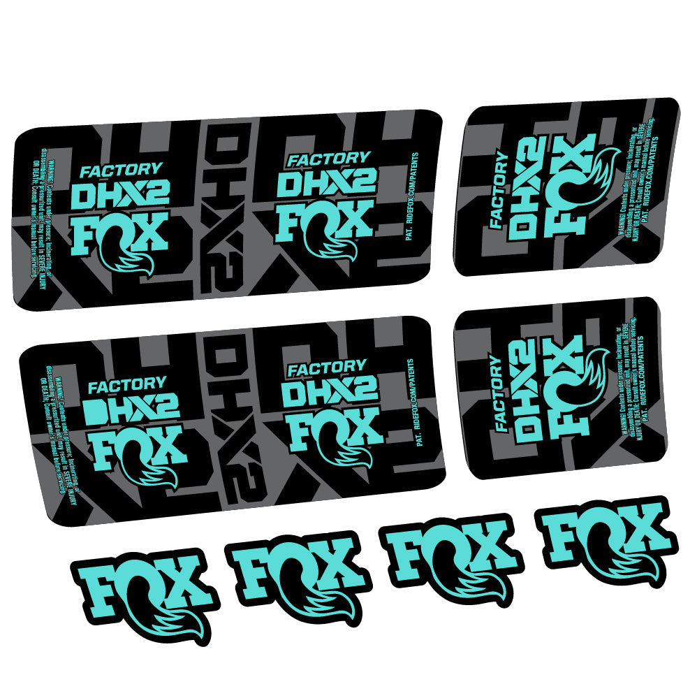 Autocollant Fox DHX2 Factory, Amortisseur, Autocollant vélo vinyle